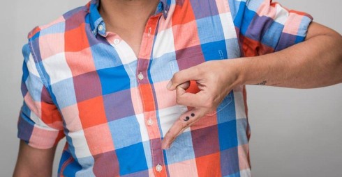 semicolon tattoo finger